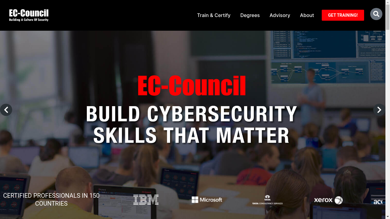 Certified Ethical Hacker Certification website