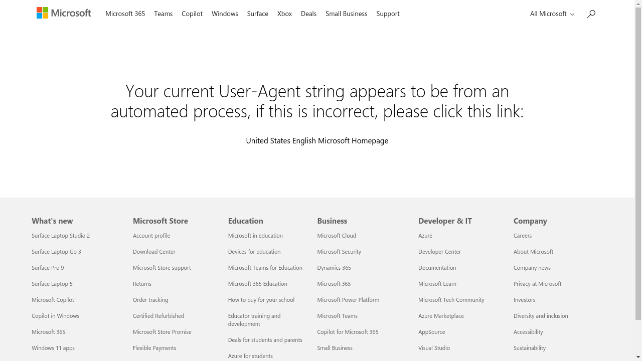Microsoft website
